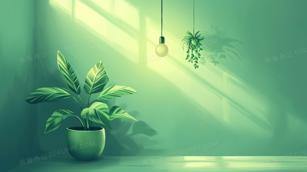 房间绿植盆栽设计摆放场景插画图片素材下载_jpg格式_熊猫办公