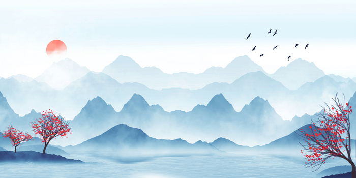 水墨山水背景图片大全_水墨山水背景素材下载_熊猫办公