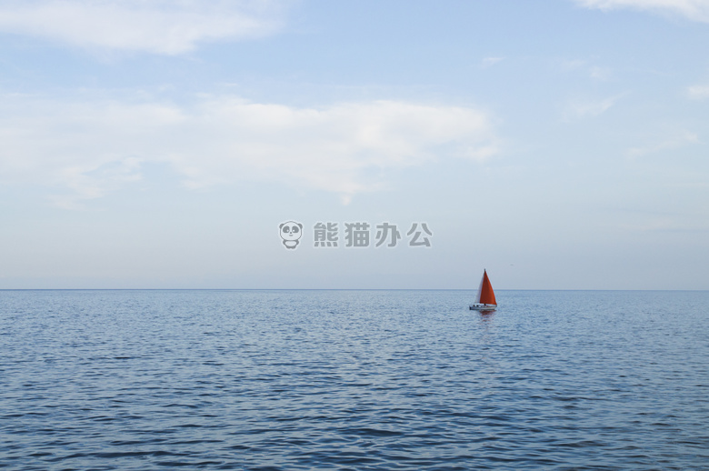 船 地平线 海洋
