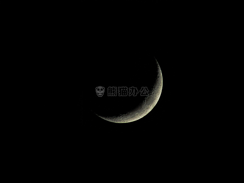 陨石坑 新月 月亮