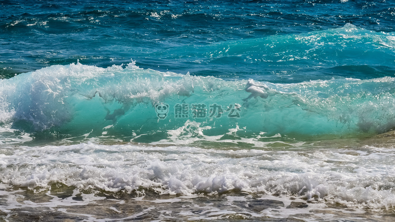 海滩 蓝色 地平线