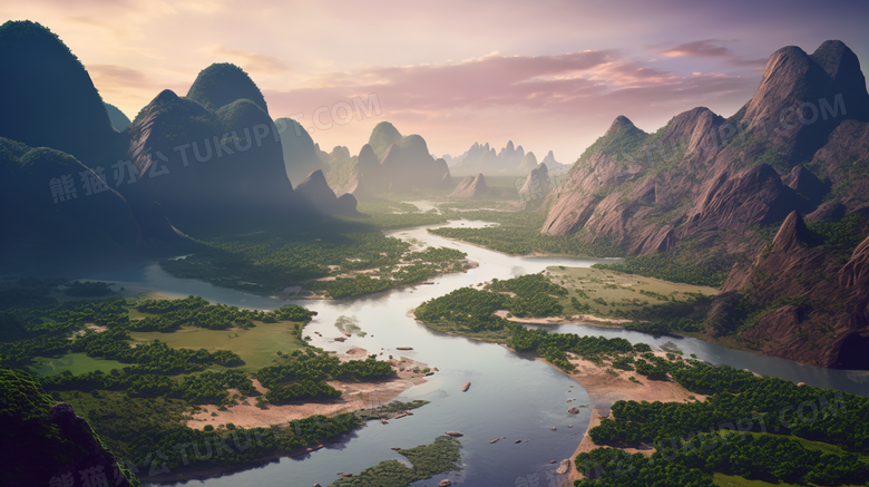 中国风桂林山水美景