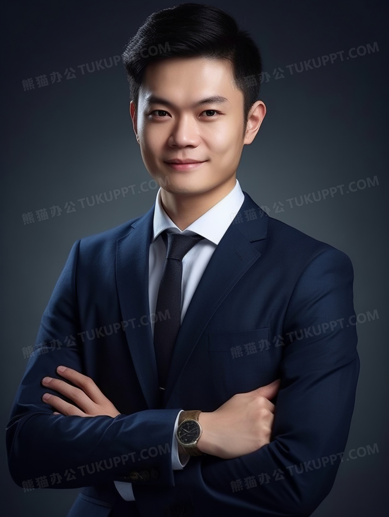 穿着西装的中国男性职场形象照片