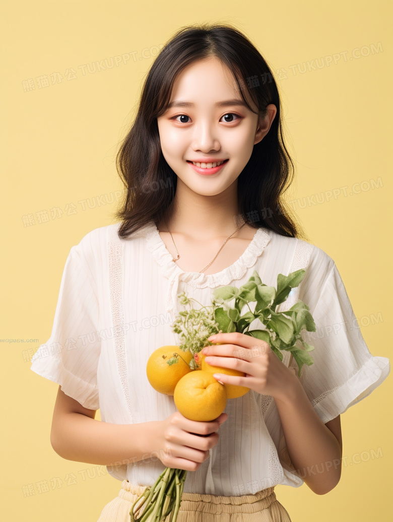 15岁美丽带微笑的女模特广告摄影图