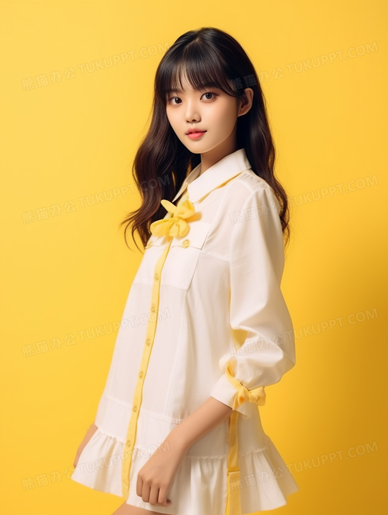 15岁美丽带微笑的女模特广告摄影图