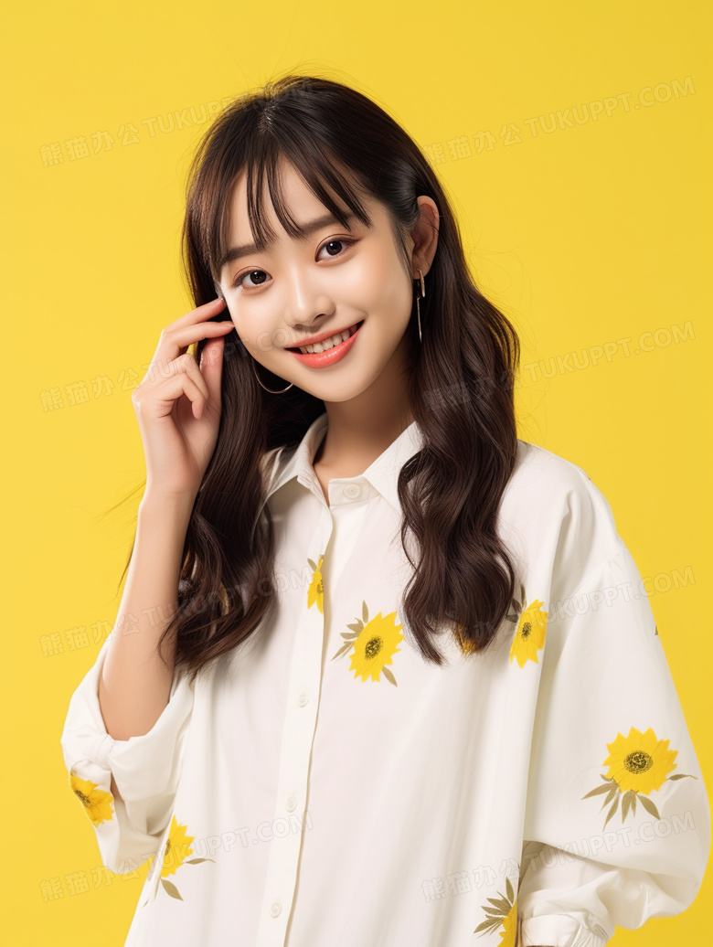 15岁美丽带微笑的女模特广告摄影图