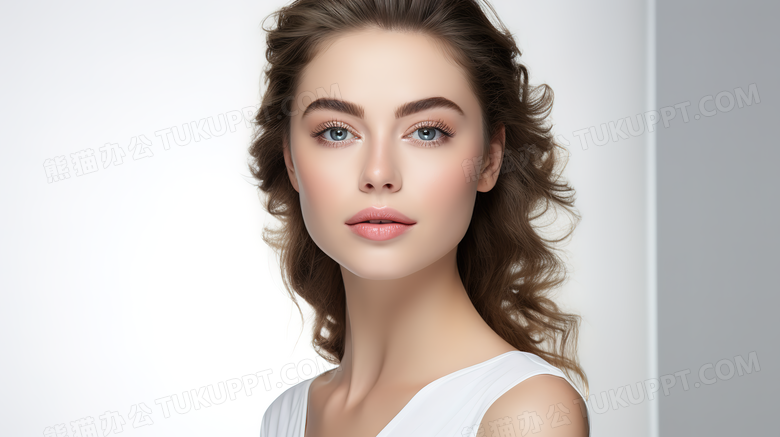 欧美立体五官美女模特特写图片