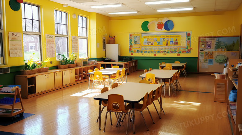 幼儿园教室场景摄影图