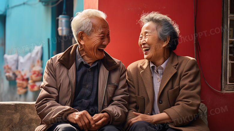 重阳节老人合照摄影图