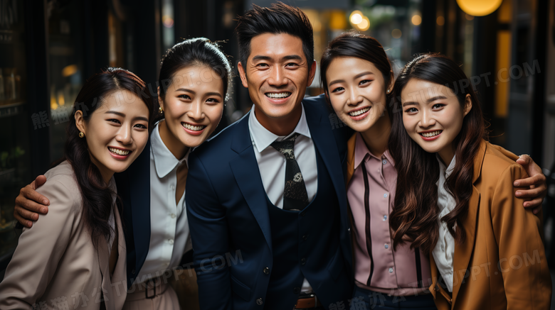 中国企业团队精英员工形象合照图片