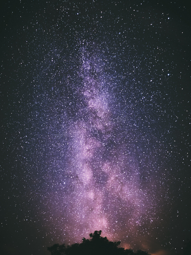 浪漫紫色星空唯美图片