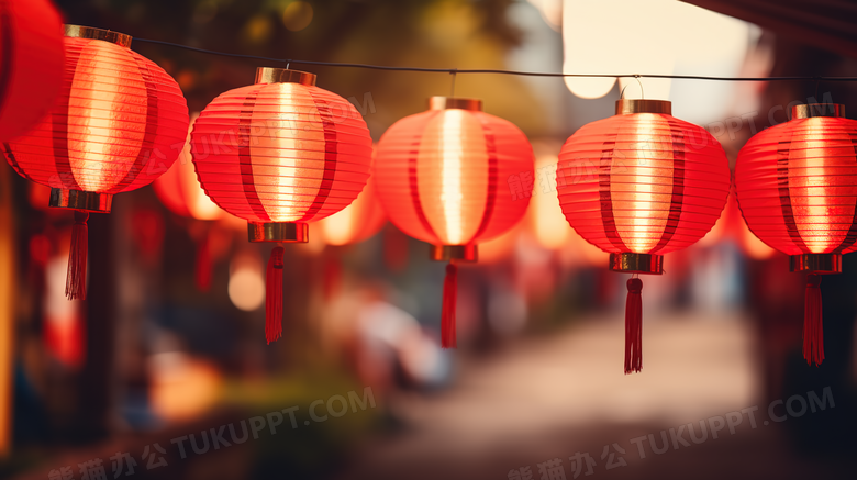 一串红色灯笼图片