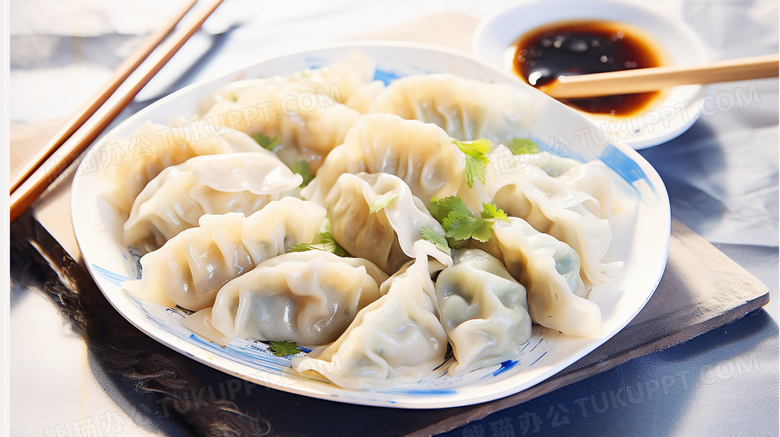 2024龙年新年饺子过大年图片