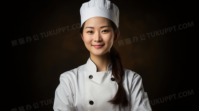 自信微笑的女厨师