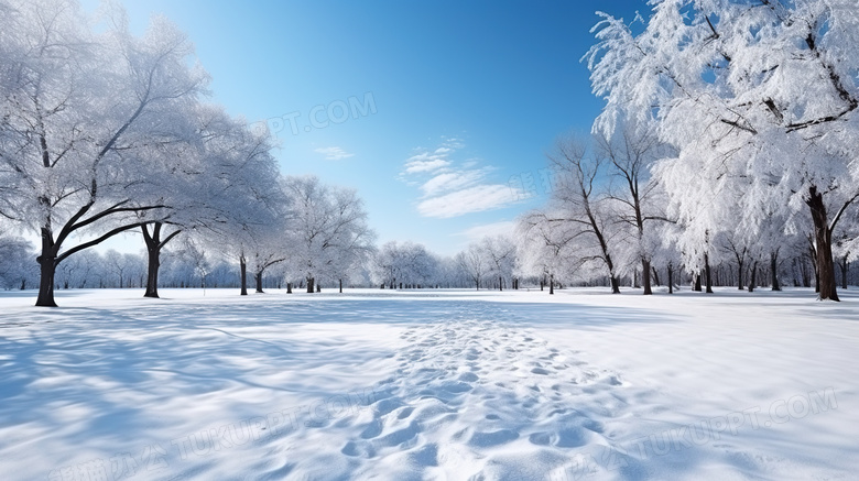 冬天雪地风景图片