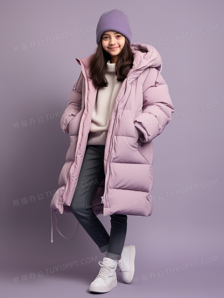 穿着冬装外套拍摄新品女装的模特图片