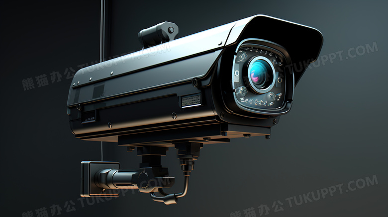 黑色治安监控摄像头图片