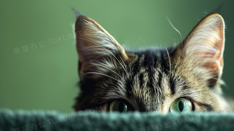 露半张脸的猫咪背景