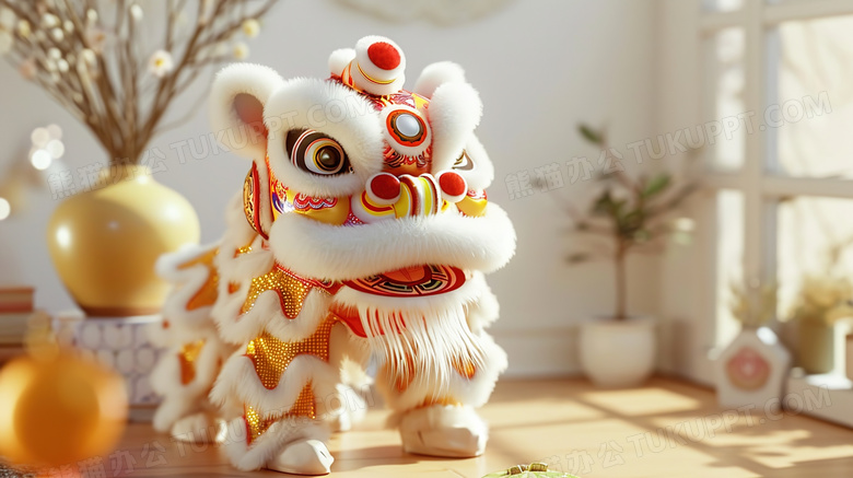 中国风吉祥节日舞狮图片