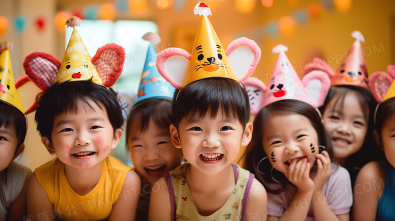 彩色儿童生日派对图片