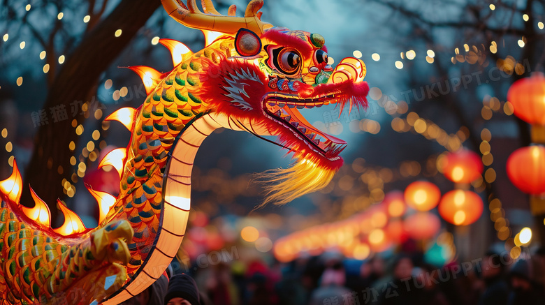 春节过年喜庆舞龙灯