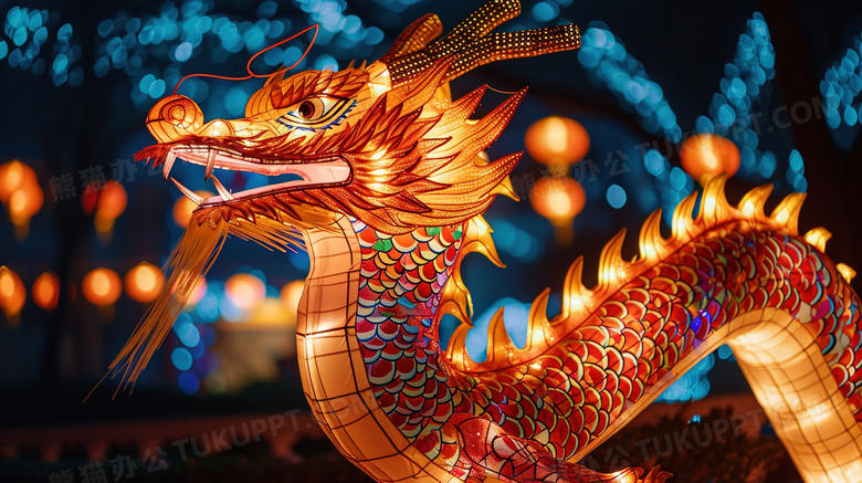 春节过年喜庆舞龙灯
