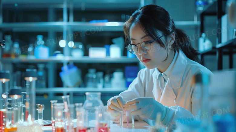 实验室工作的女科学家图片