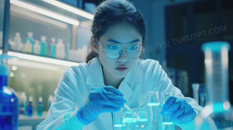 实验室工作的女科学家图片