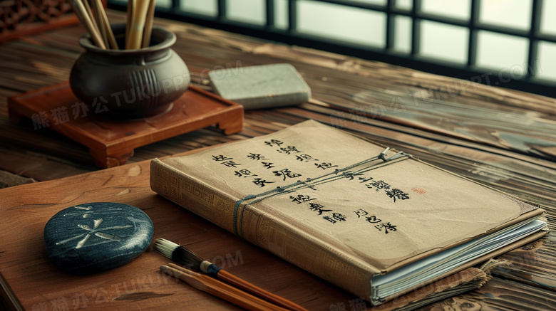 书房桌子上的文房四宝