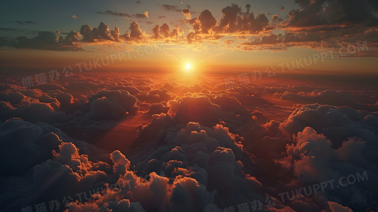 超高清天空晚霞日落日出摄影图片