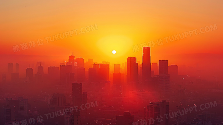 唯美天空城市日出风景图片