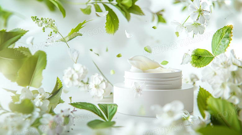 清新自然桌面植物花卉护肤品图片