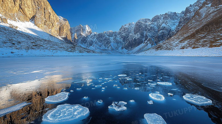 风景山峰积雪雪山图片