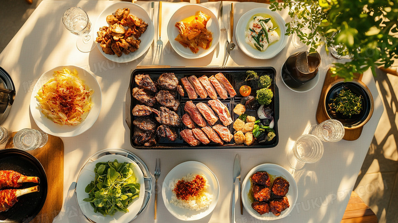 韩国美食韩式烤肉BBQ图片