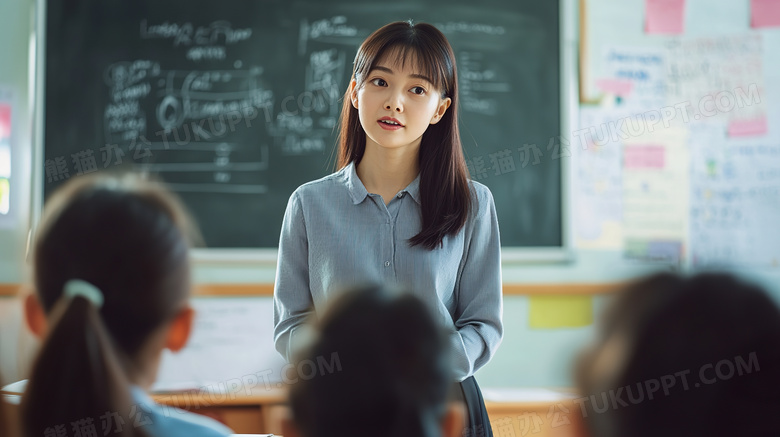 课堂上讲课的老师图片