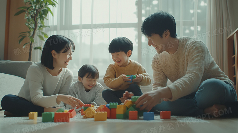 一家人温馨互动图片
