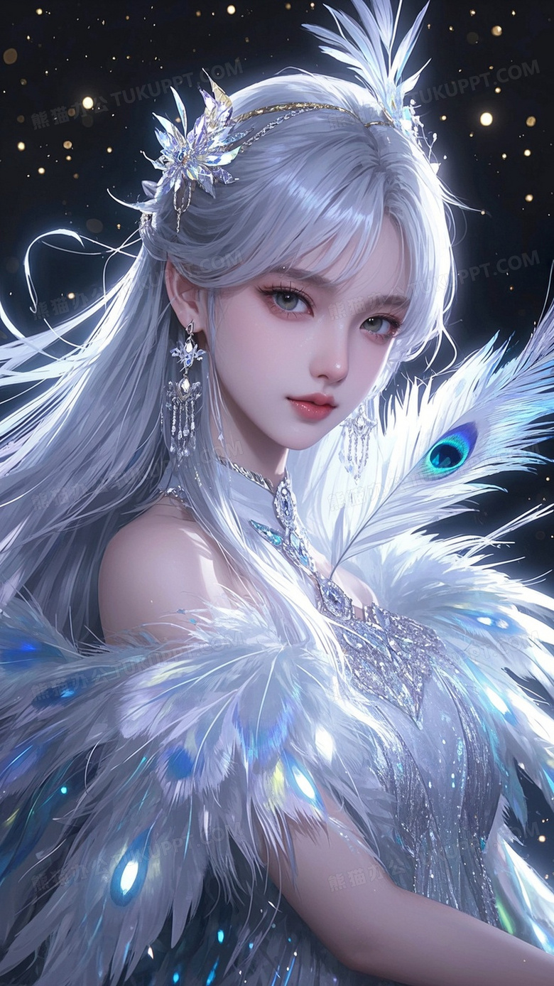 梦幻的手机壁纸风格一位绝色少女