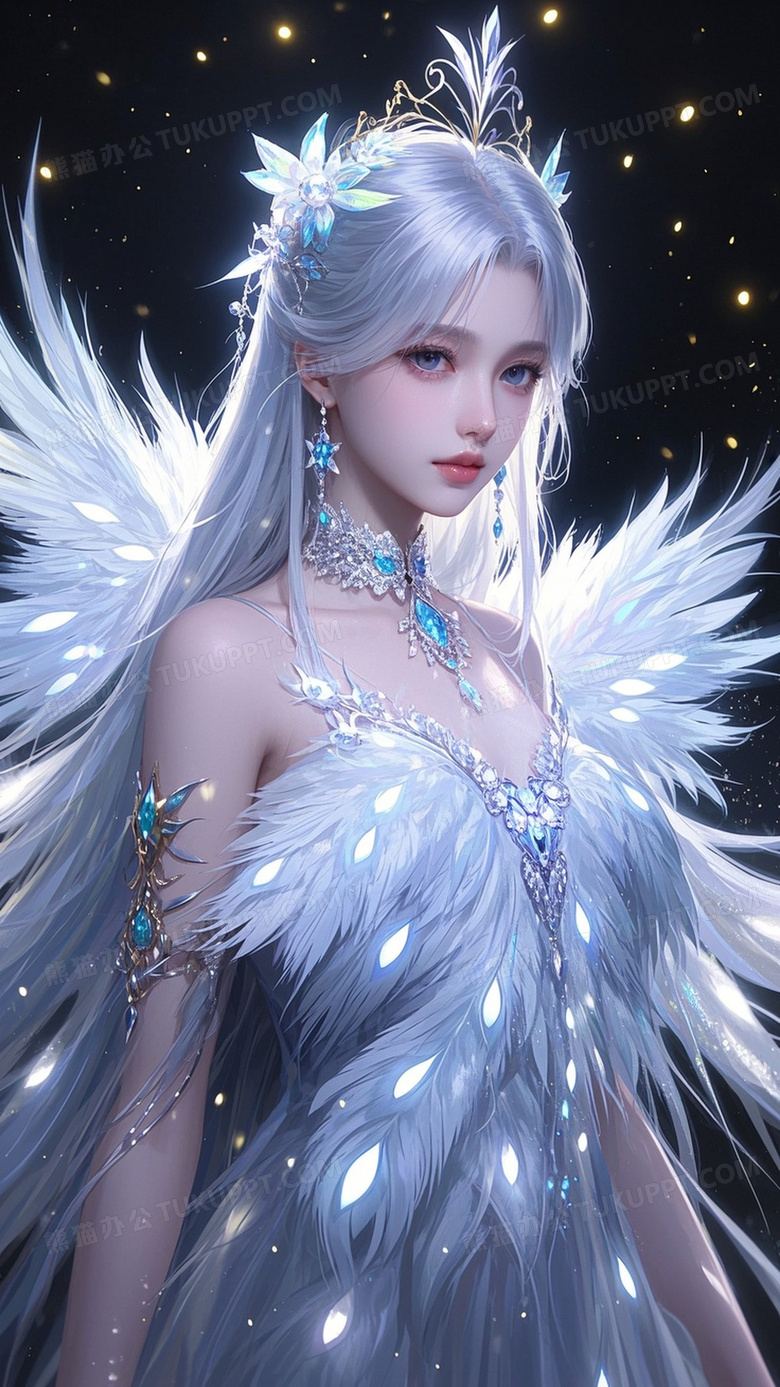梦幻的手机壁纸风格一位绝色少女