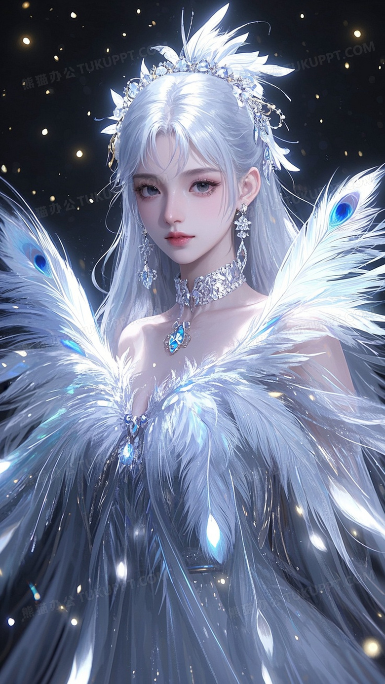 梦幻的手机壁纸风格一位绝色少女