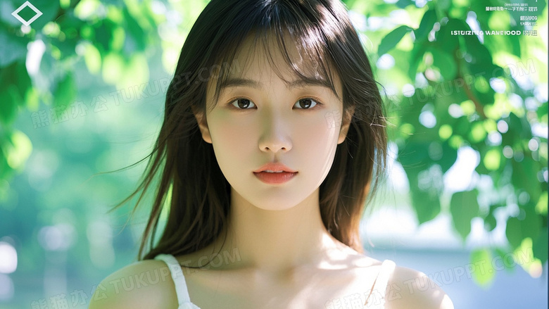 文艺杂志封面清纯美丽的女生