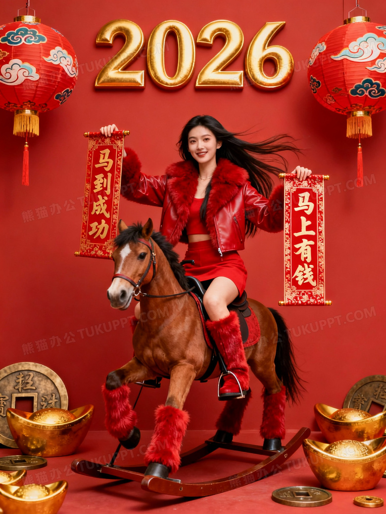 真人写实摄影风格2026马年新年主题