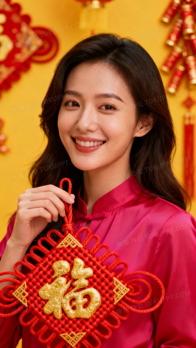 做个迎接新年的美女图片