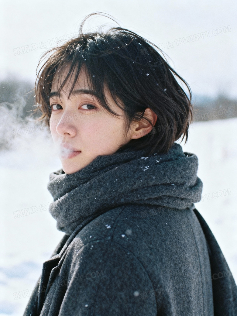 短发女子五官精致绝美容颜