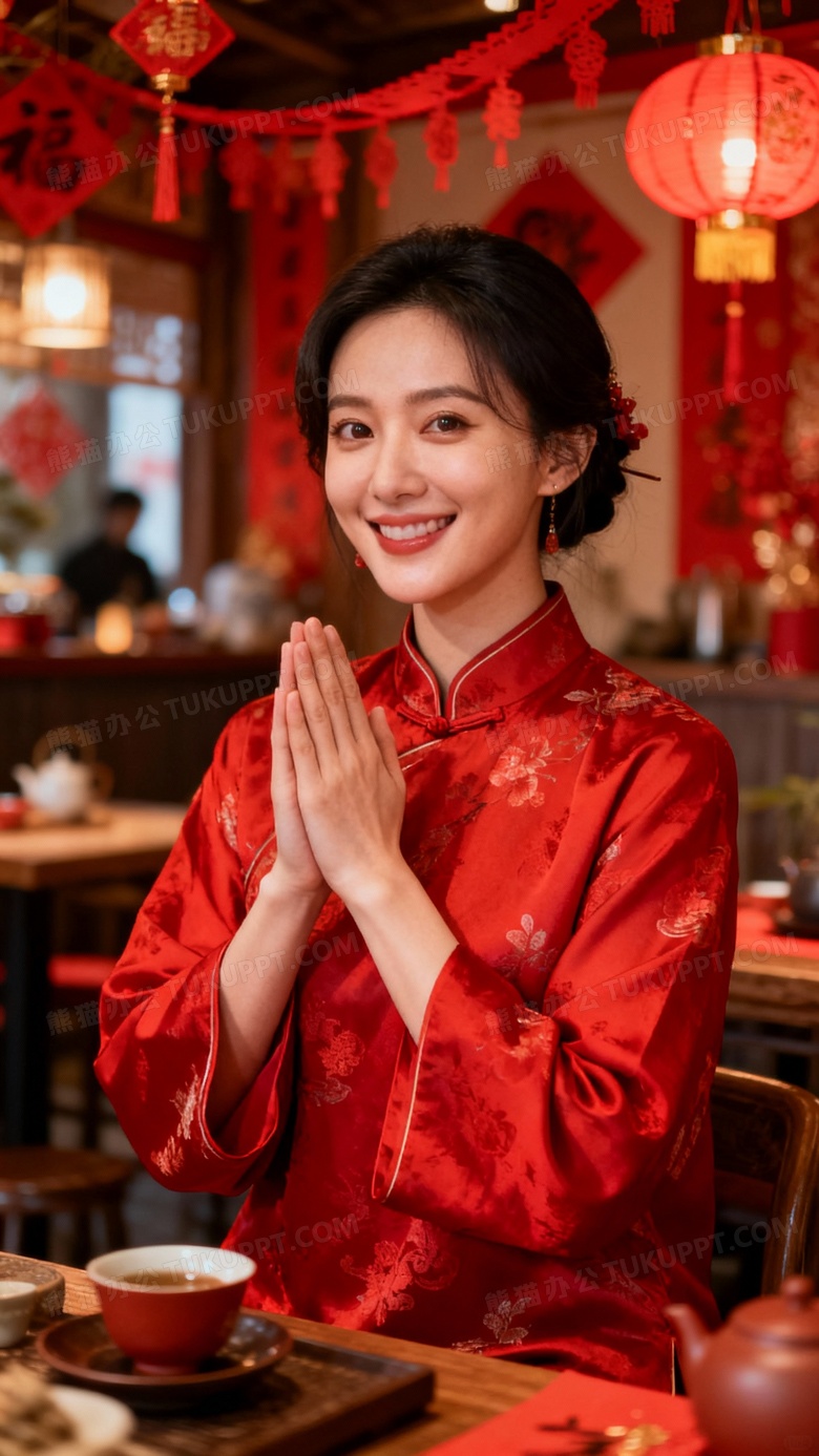 中国风摄影风格作品亚洲东方古装美女微笑
