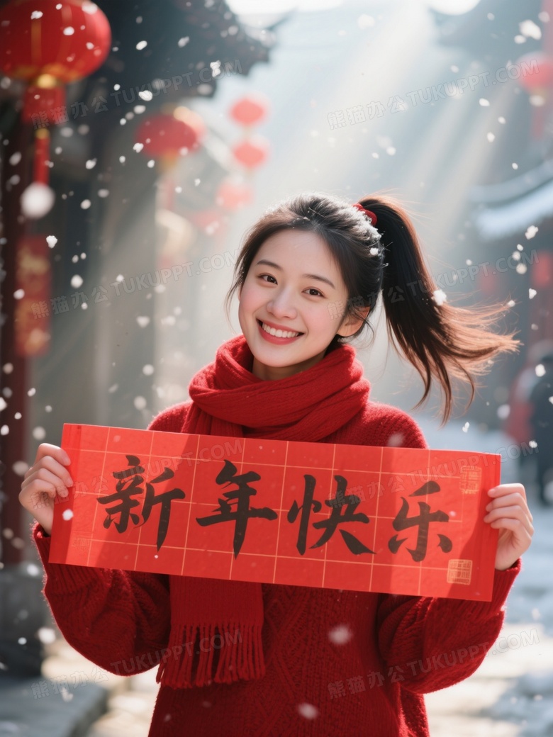 画面主体一位五官端正漂亮的美女