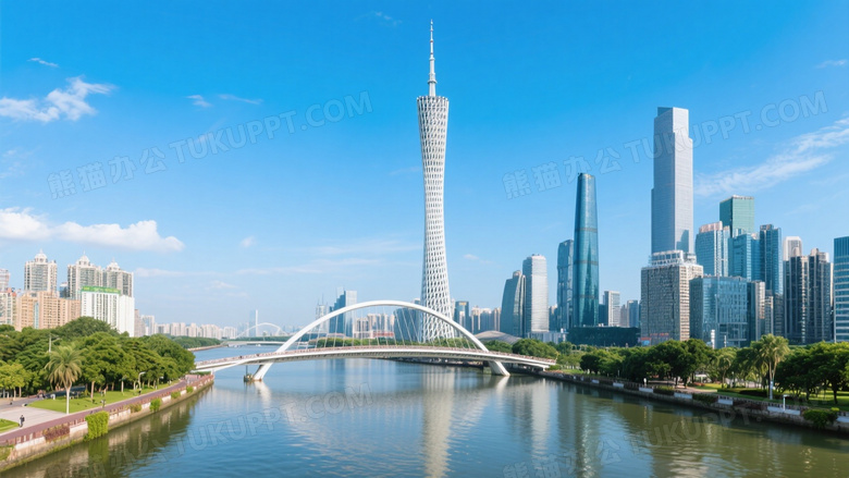广州塔与珠江新城天际线图片