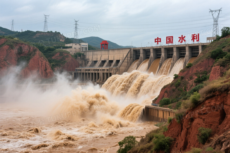 三门峡大坝泄洪壮观场景图片