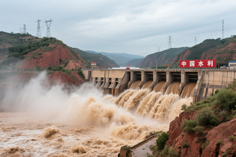 三门峡大坝泄洪壮观场景图片