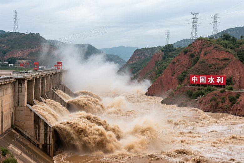 三门峡大坝泄洪壮观场景图片