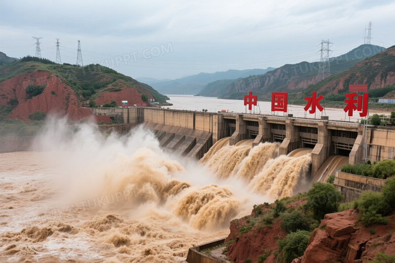 三门峡大坝泄洪壮观场景图片